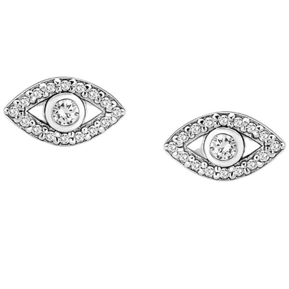 Giani Bernini Sterling Silver Eye-Shaped Stud Earrings - Picture 1 of 6